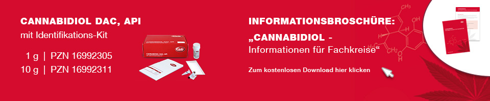 Cannabidiol und Informationsbroschüre Cannabidiol