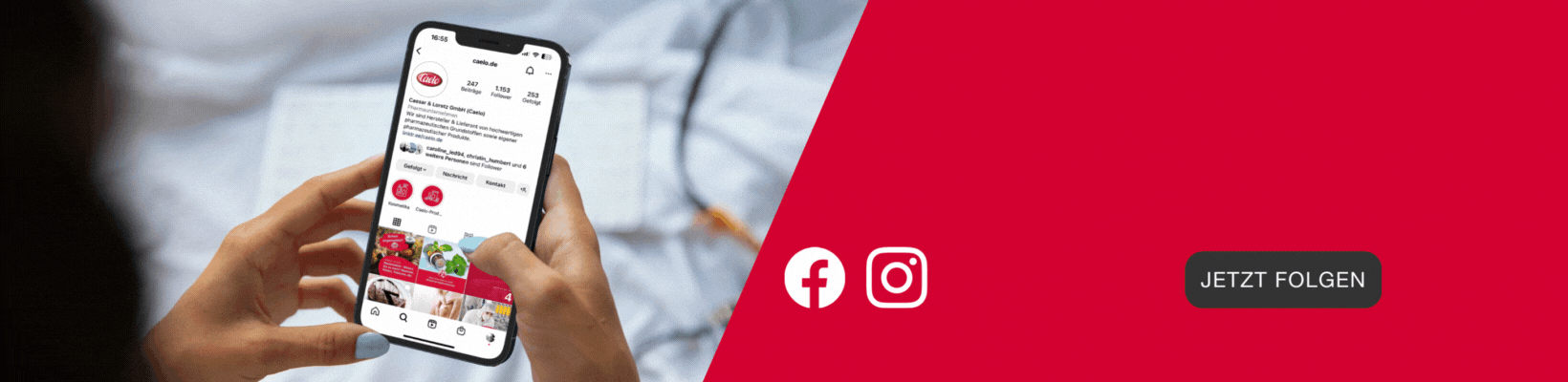 Caelo auf Facebook und Instagram
