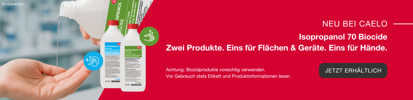 Ab sofort zwei Biozidprodukte mit Isopropanol 70 %